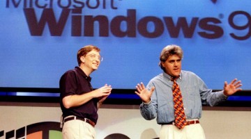 Bill Gates and Jay Leno at the Windows 95 Launch